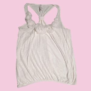Y2K White Ruffle Tank Top